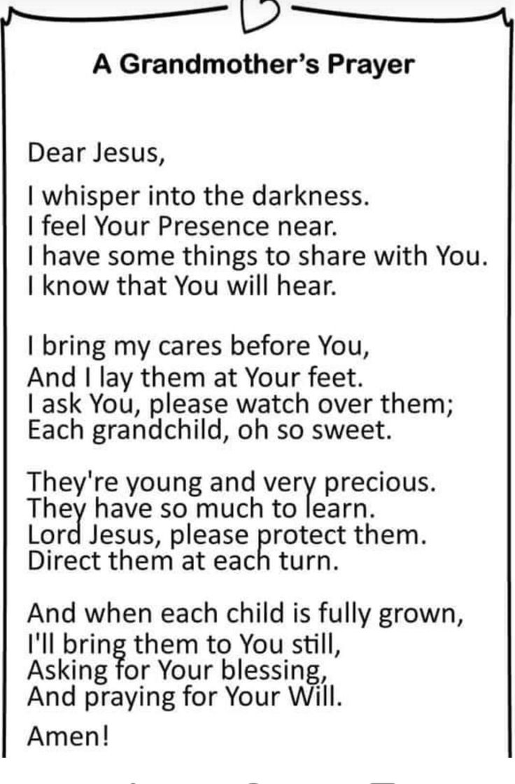 the poem for grandmother's prayer