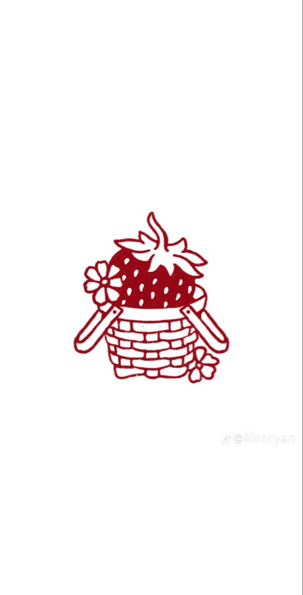 a drawing of strawberries in a basket