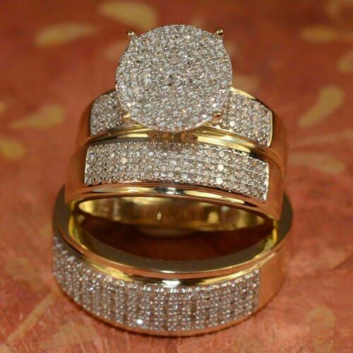 two wedding rings with diamonds on top of each other