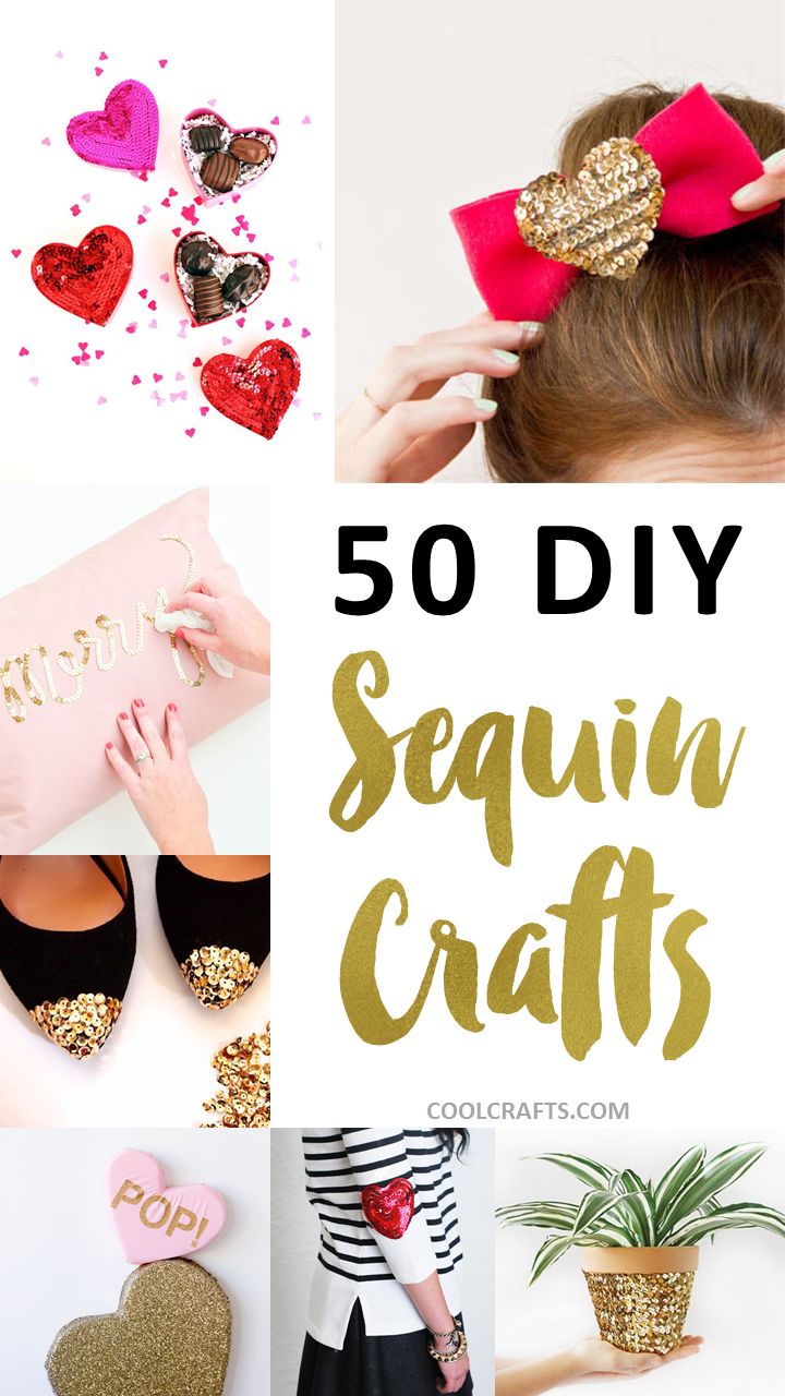 50 diy sequin crafts that are perfect for valentine's day or any special occasion