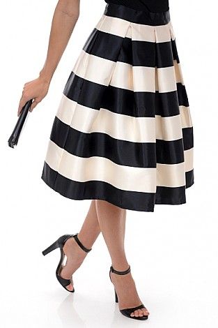 Lover Striped Skirt :: NEW ARRIVALS :: The Blue Door Boutique Elegant Striped Midi Skirt, Striped Pleated Flared Skirt, Chic Striped Full Skirt, Chic Full Skirt In Striped Color, Chic Summer Skirt With Vertical Stripes, Striped Full Skirt With Lining, Chic Vertical Stripes Skirt For Spring, Elegant Striped Relaxed Skirt, Chic Striped Flowy Skirt