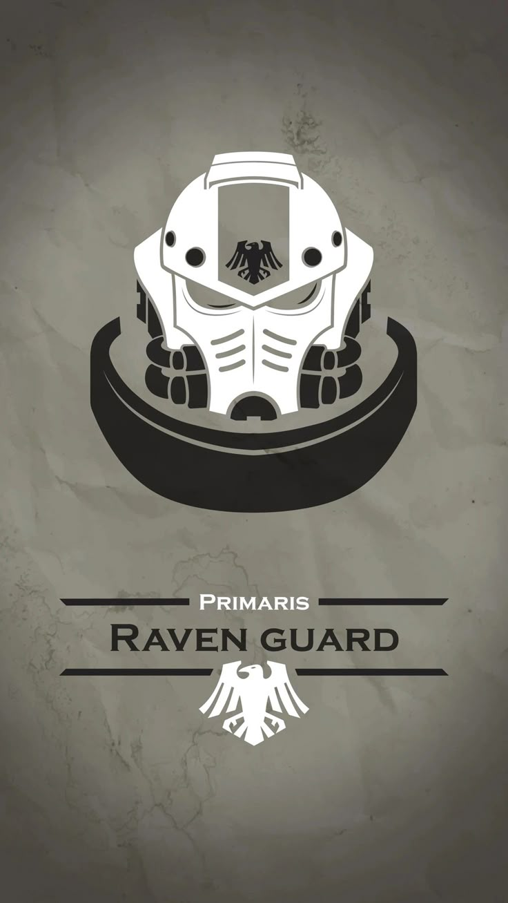 the raven guard logo is shown in black and white