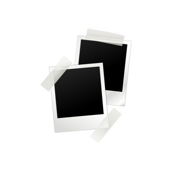 two polaroid frames with white paper on them