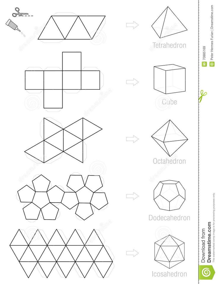 an image of different shapes and sizes for paper origami crafts, including cubes