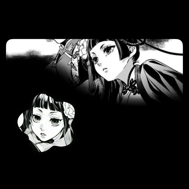 two anime characters in black and white, one is looking at the camera while the other looks