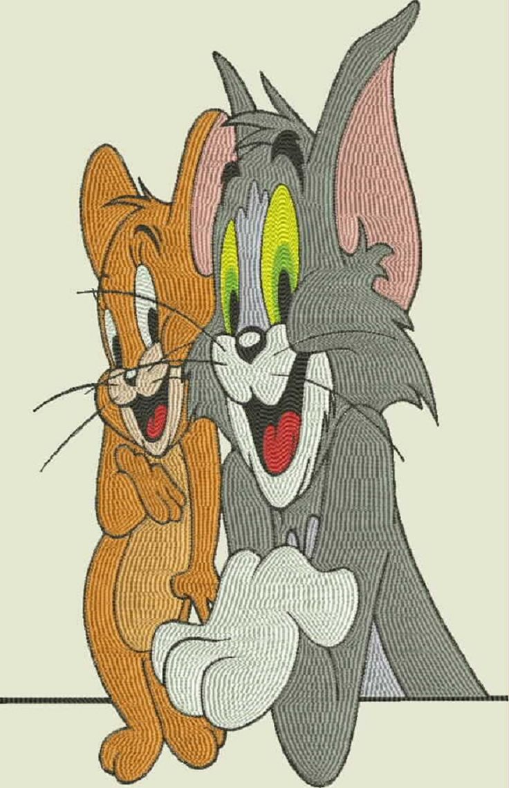 two cartoon cats hugging each other with their mouths open and one cat has its mouth open