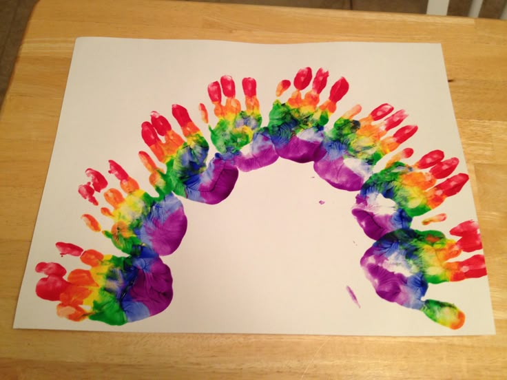 Child rainbow hand prints :) did with the 3 year old I hang out with and it was her mommy's idea! #child #kid #art #handprints #hand #prints #fingerpaint Rainbow Craft For Infants, Handprint Rainbow Craft, Rainbow Handprint Art, Hand Print Rainbow, Rainbow Handprint, Handprint Rainbow, God’s Promise Rainbow Craft, Chair Ideas, Hand Prints