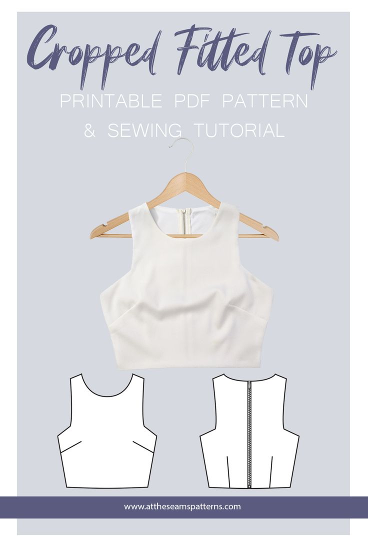 the cropped fitted top sewing pattern is shown