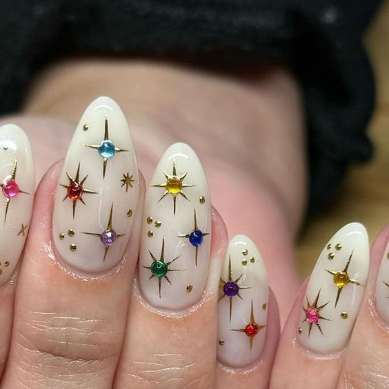 Nail Inspo Board, Chappell Roan Inspired Nails, Practical Magic Nails, Jewel Tone Nail Designs, Noah Kahan Nails, Decoden Nails, Glimmer Nails, Painted Nails Ideas, Gen Nails