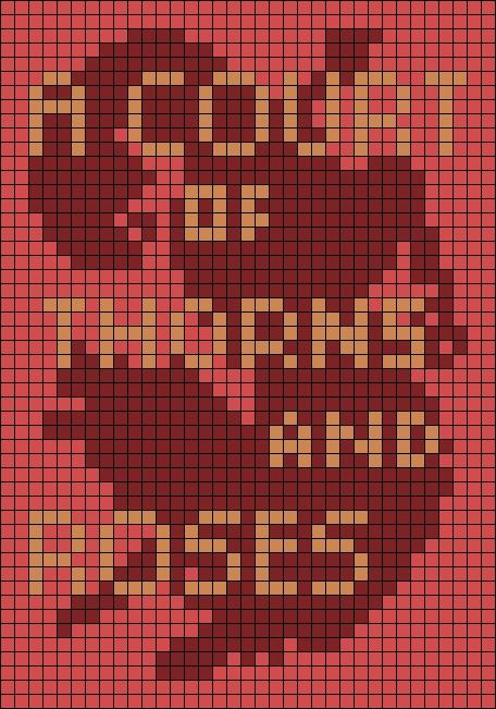 a cross - stitch pattern with the words love on it in gold and red colors