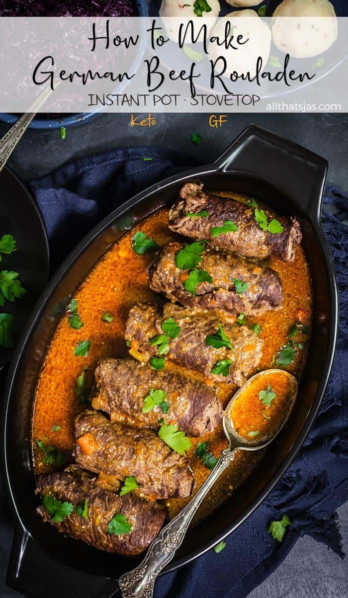 an iron skillet filled with meat and garnished with parsley