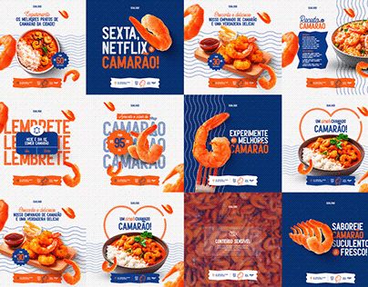 the seafood advertises are designed to look like they have been made in different ways