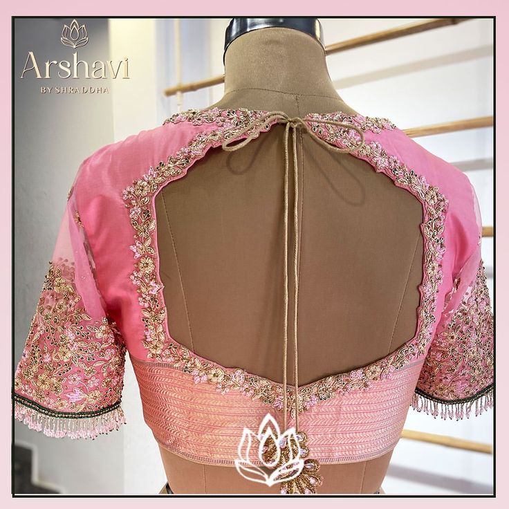 Glass Neck Blouse, Gold Zari Work Blouse Designs, Crystal Work Blouse Designs, Pot Shape Blouse Designs, Silver Zari Blouse Designs, Pot Neck Maggam Work Designs, Silver Embroidery Blouse Designs, Pot Neck Blouse Designs Back, Silver Zari Work Blouse