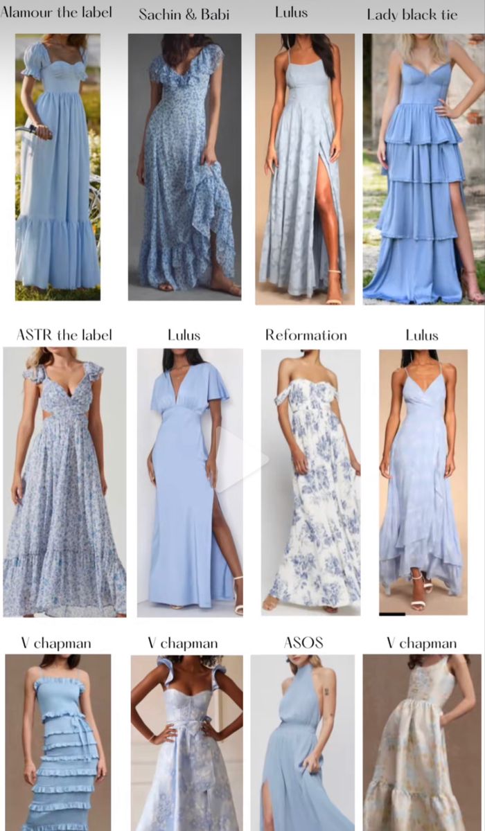 the different types of dresses are shown in this page, and there is also an image of