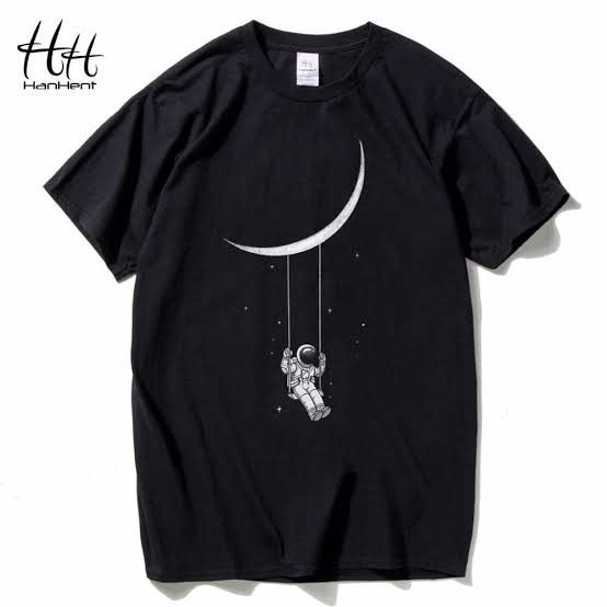 White Shirt Designs, Black T Shirt Design, Moon Fashion, Casual Tshirt, Creative T Shirt Design, Summer Funny, Custom T Shirt Printing, Tea Shirt, Shirt Design Inspiration