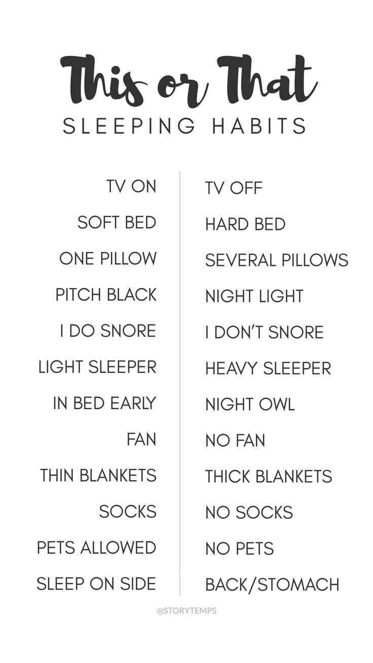 this or that sleeping habit chart