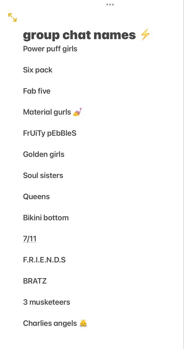 the group chat names list is shown in this screenshote, which includes four different groups