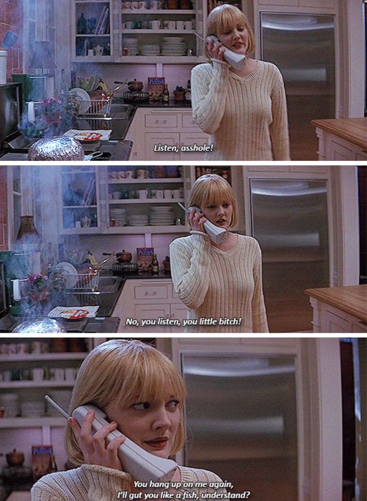 a woman talking on a cell phone in a kitchen with the caption that reads, i'm not sure what you are doing