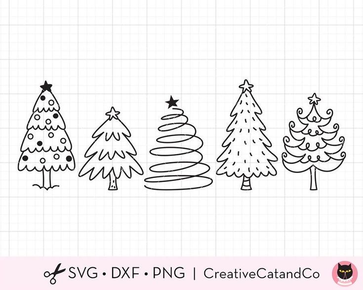 christmas trees svg dxf file