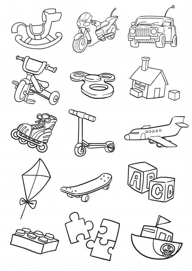 coloring pages for kids with different types of toys and things to draw on the page