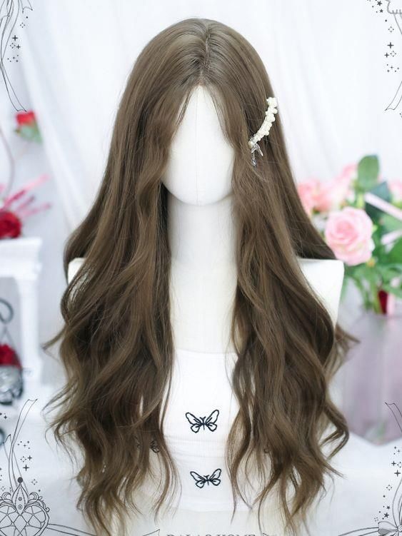 Cute Long Brown Hairstyles, Royal Hairstyles, Pretty Hair Cuts, Korean Hair Color, Hair Inspiration Long, Long Hair Wigs, Easy Hairstyles For Medium Hair, Brown Style, Hair Up Styles