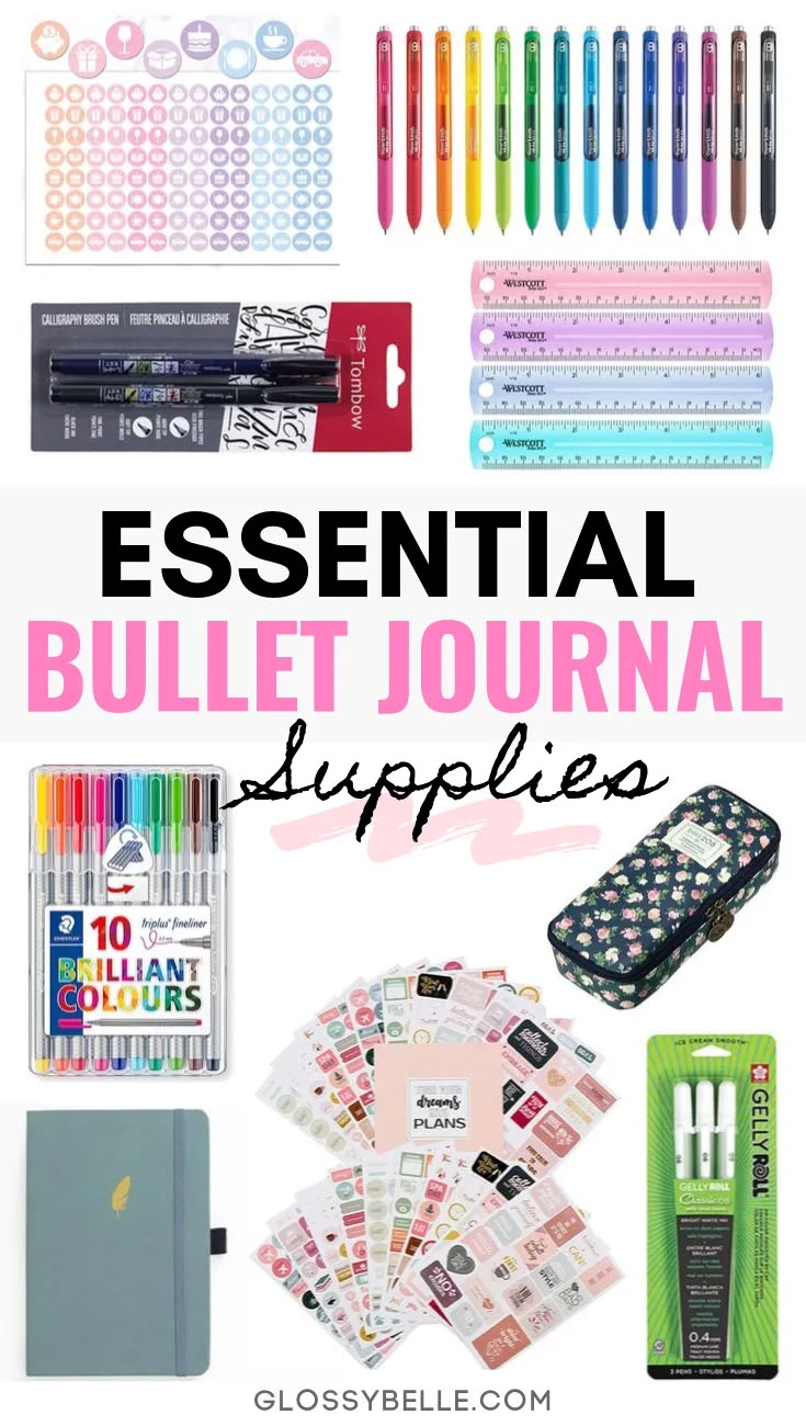 Bullet Journal Design, Supplies For School, Bullet Journal Essentials, Bullet Journal Supplies, Time Management Planner, Calendar Stamps, Grid Journals, Dot Grid Journal, Dot Grid Notebook