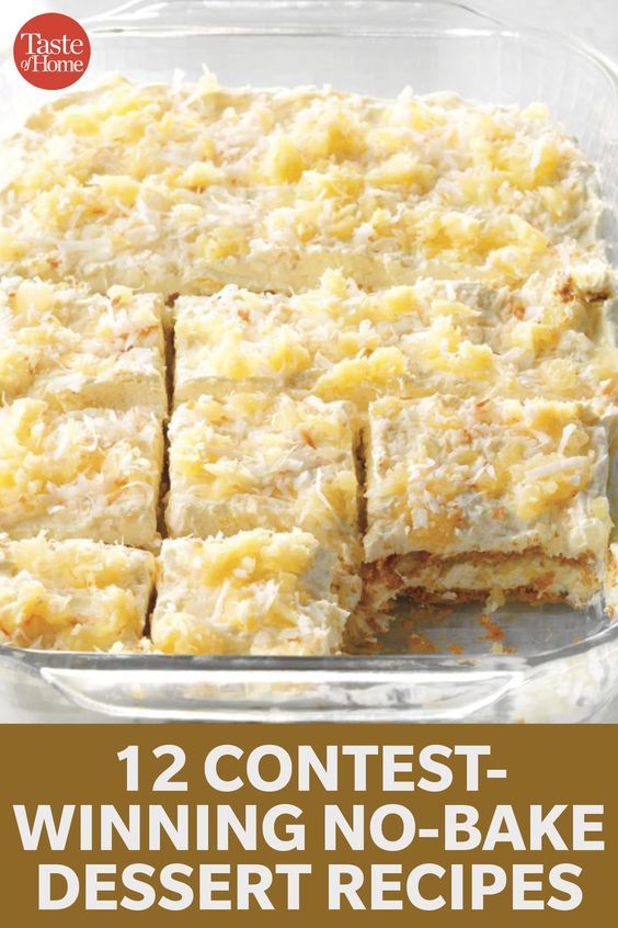 some desserts are in a glass dish with the words, contest winner winning no - bake dessert recipes