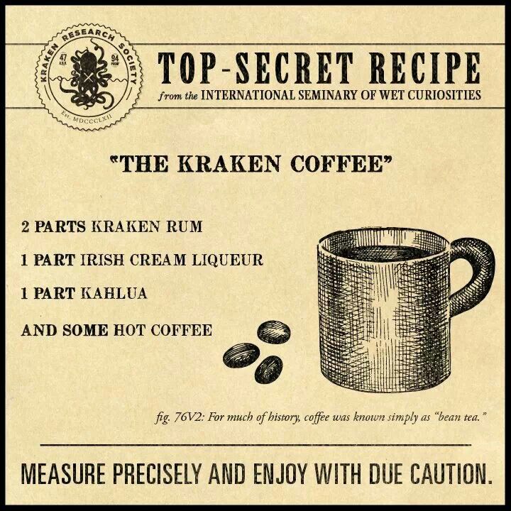 an advertisement for the kraken coffee, with instructions on how to make it