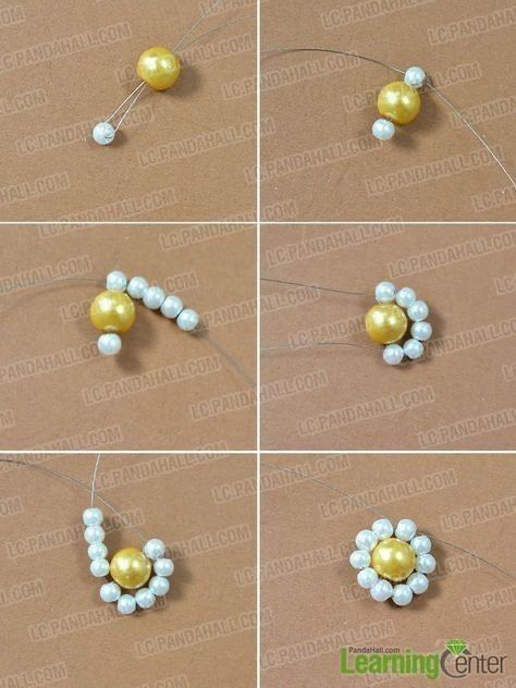 how to make the beaded flower earrings with pearls and pearls on each earring