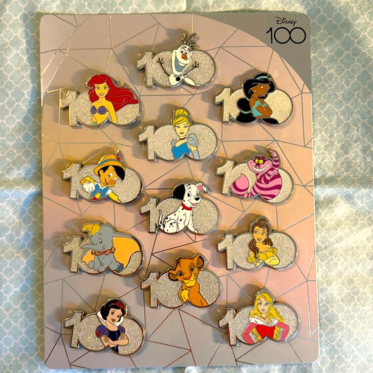 the disney characters have been cut out to look like numbers