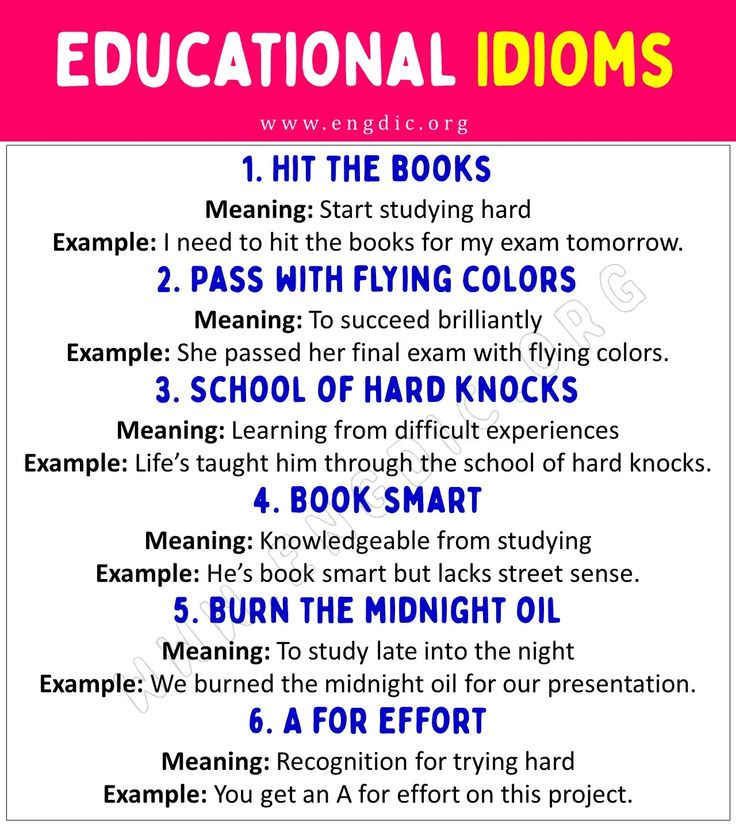 a poster with the words educational idoms and instructions for students to use in their classroom