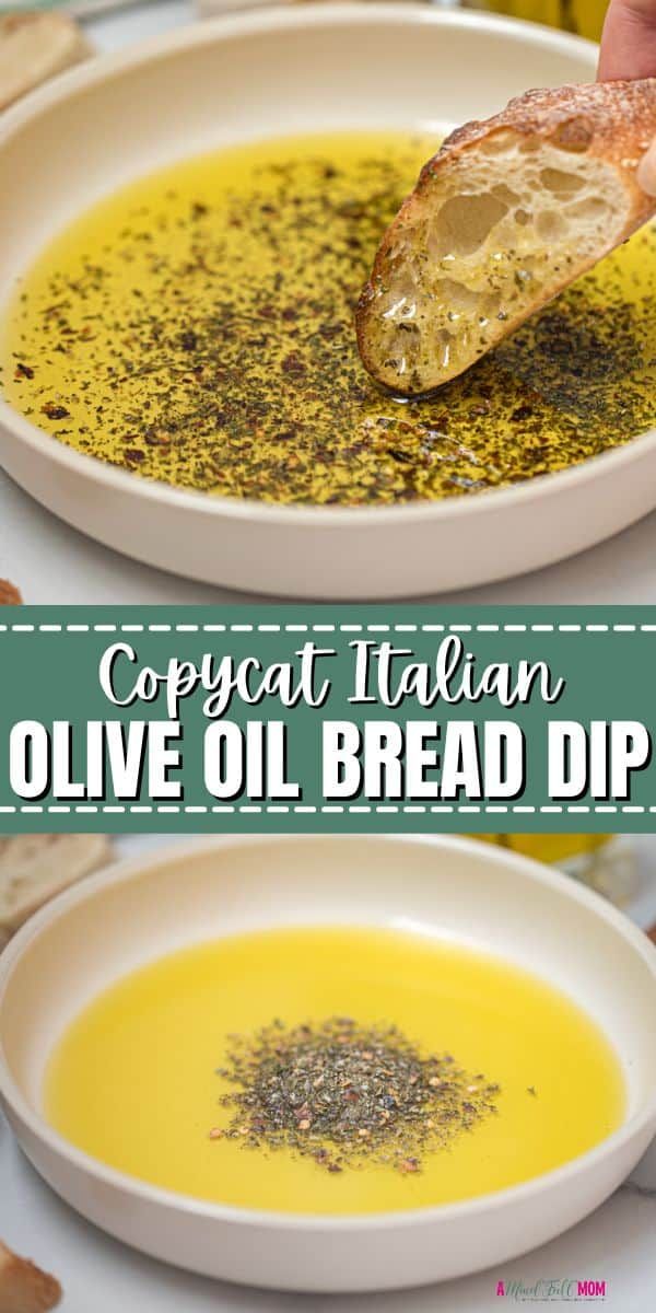 the process of making an olive oil bread dip is shown in three different pictures, with text overlay that reads copycat italian olive oil bread dip