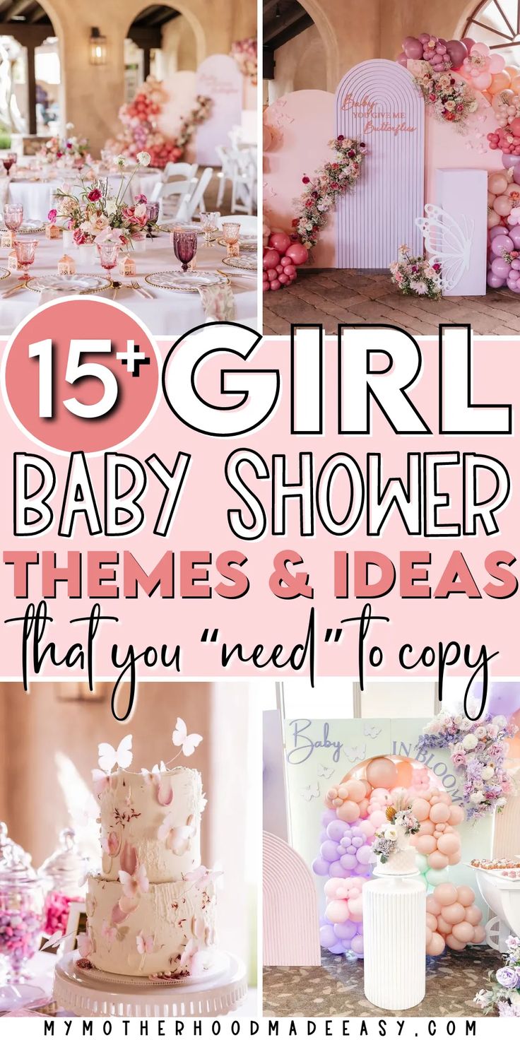 Girl Babyshower Decoration Ideas, Baby Shower Thenes For Girl, Babyshower Ideas Baby Girl, Baby Shower Colors Girl, Baby Shower For A Girl Ideas, Babyshower Decoration Ideas Girl, Cute Baby Shower Ideas For A Girl, Baby Girl Babyshowers Themes, Basic Baby Shower Ideas