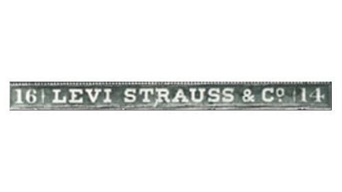 an old metal sign that says levi strauss & c'14 on it