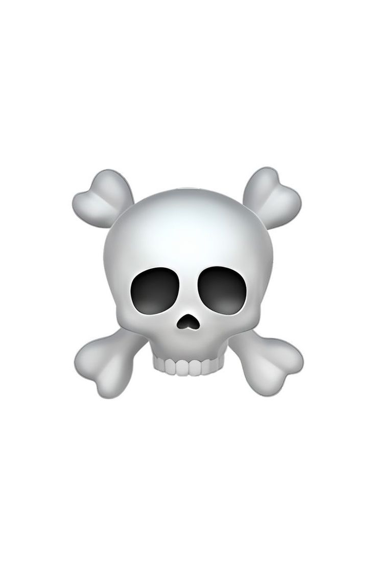 a white skull and crossbones with black eyes on a white background, in the shape of a pirate's head