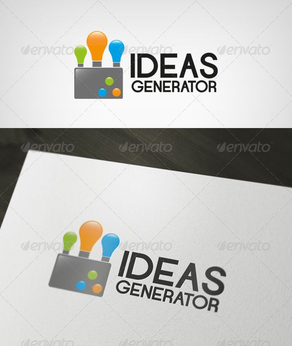 the idea generator logo is designed to look like it has been made with colorful colors and shapes