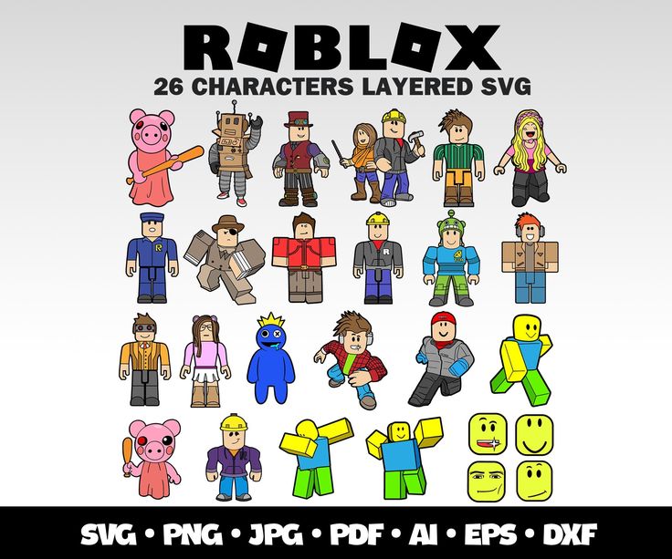 roblox characters layered svg cut file