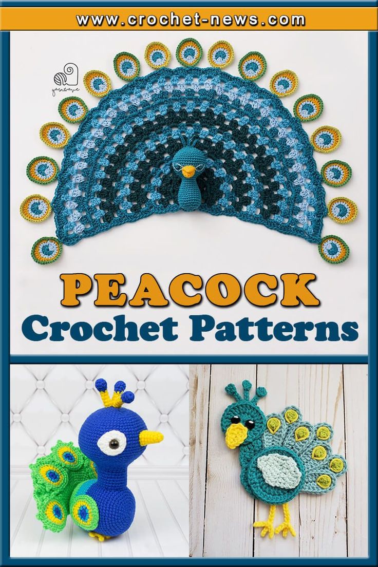 the peacock crochet pattern is featured in this book