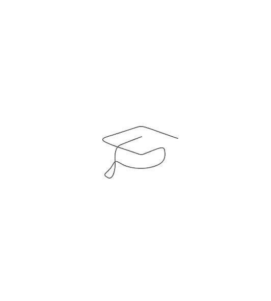 a line drawing of a graduation cap