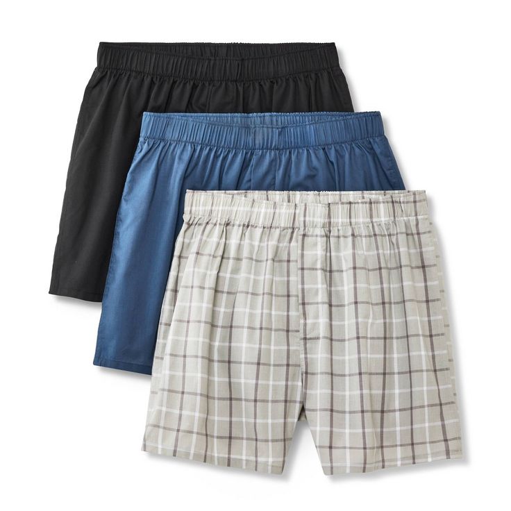 Combine comfort and ease with the Men's Woven Boxers 3pk - Dealworthy™ Blue/Black. Made from a soft and breathable cotton-blend fabric with a comfortable mid-rise cut, these boxer shorts feature a full elastic waistband, ensuring a flexible and easy fit for all-day wear. Great for everyday wear, you'll appreciate the cool, comfortable style they bring to your underwear drawer. dealworthy™: Just what you need priced just right Fall Fashion Accessories, Men's Boxers, Mens Boxer Shorts, Man Weave, Street Racing, Comfortable Style, Mens Boxers, Men's Knit, Boxer Shorts