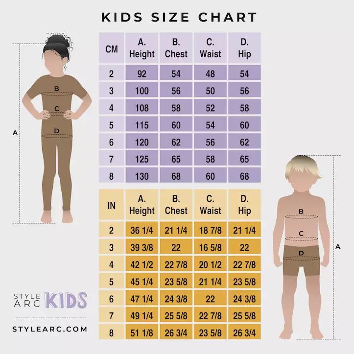 Baby Pants Size Chart, Kids Size Chart Clothes, Size Chart For Kids Clothing, Kids Measurement Chart, Measurement Chart For Kids, Measurements For Kids, Girls Size Chart, Baby Clothes Size Chart, Style Arc