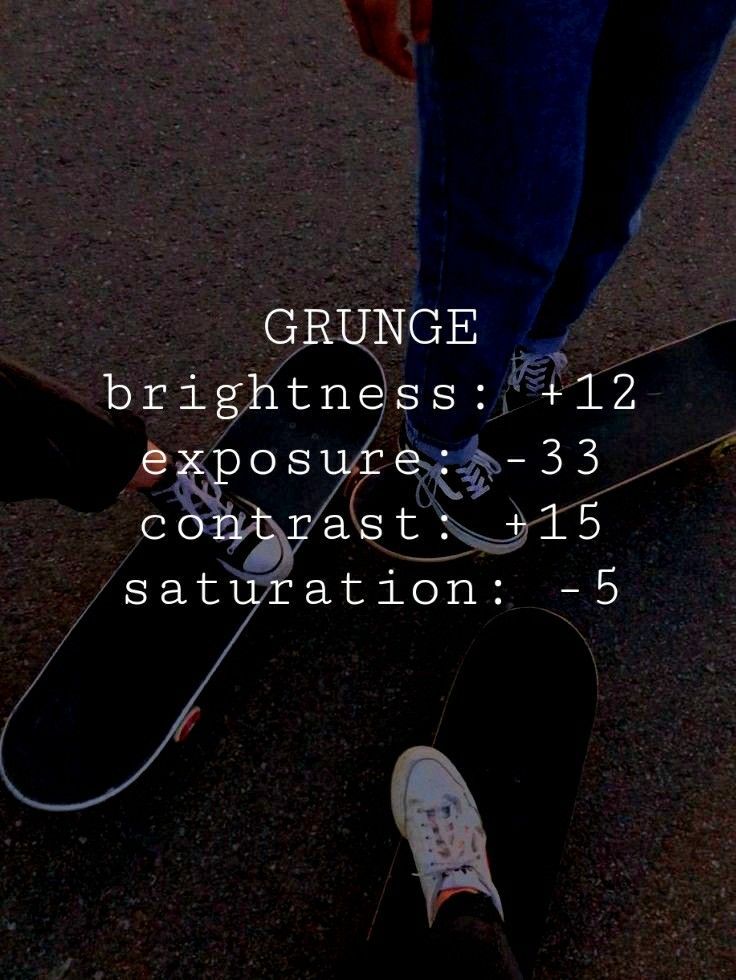 a person on a skateboard with the words grunge brightnesss 121 exposure contrast