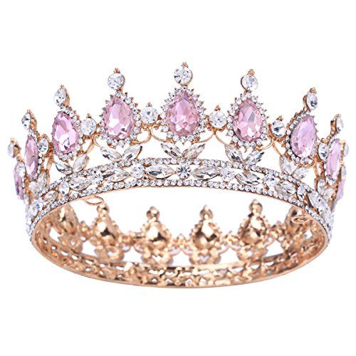 a tiara with pink and white stones