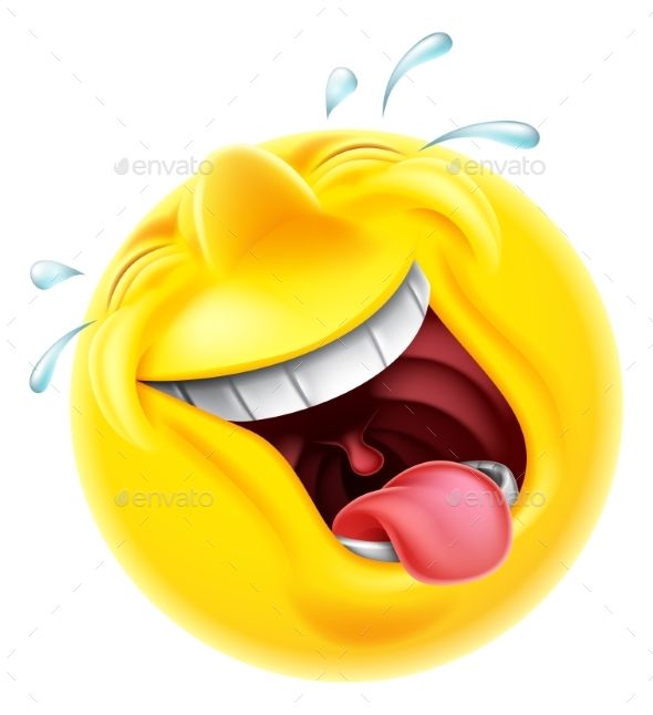 an emoticive yellow smiley face with open mouth and water drops coming out of it