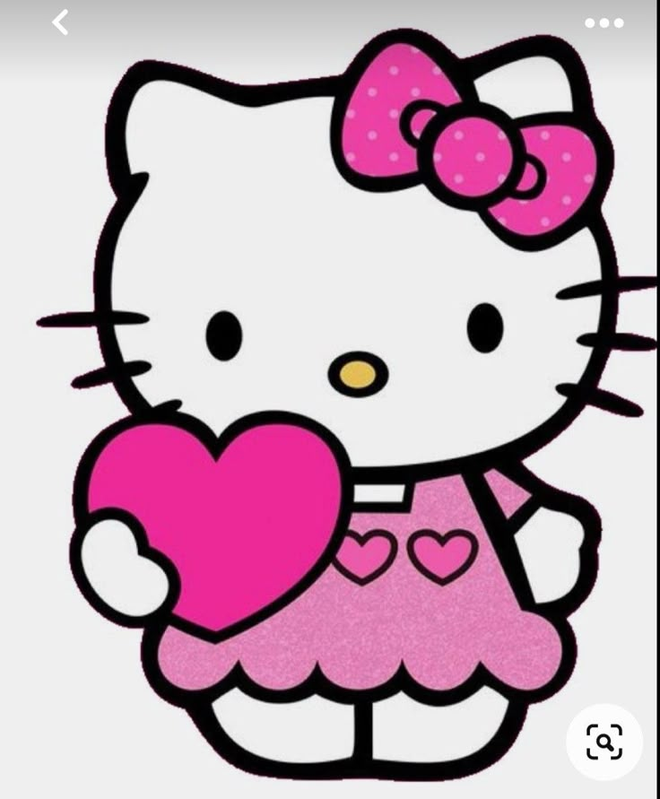 hello kitty holding a heart in her hand