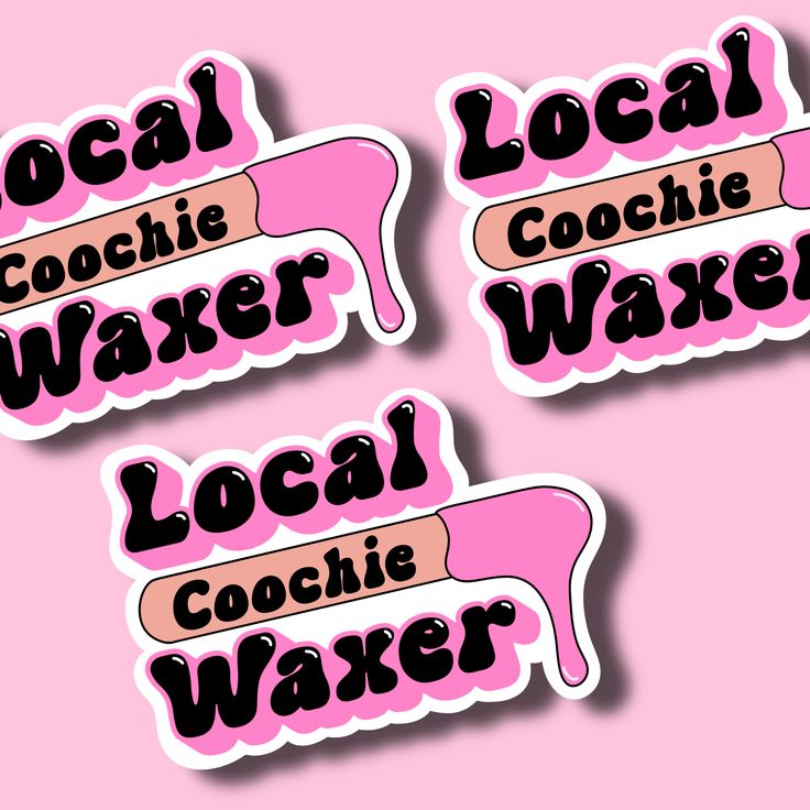 "Elevate your humor and confidence with our \"Local Coochie Waxer\" sticker! Embrace the cheeky vibes with this playful design featuring a waxing stick adorned with pink wax dripping. Whether you're a professional or simply enjoy a good laugh, this sticker adds a touch of sass to your style. Stick it on your belongings and let the world know you're all about embracing your fun-loving and daring side! Each sticker is printed on weatherproof sticker paper and covered with a waterproof transparent vinyl layer to prevent damage. If placing on a water bottle, hand wash only and limit scrubbing on/around the sticker. These are wonderful for a water bottle, hydroflask, tumbler, laptop, notebook, journal, etc!" Wax Name Ideas, Pink Waxing Aesthetic, Waxer Esthetician, Esthetician Stickers, Waxing Specialist, Waxing Aesthetic, Esthetician Humor, Wax Business, Waxing Aftercare