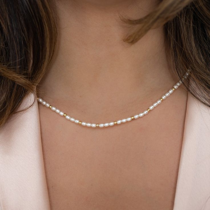 "Super cute and on-trend pearl beaded necklace. Great for layering or worn on its own! - - - D E T A I L S - - - * Made of 925 Sterling Silver * Available in 14k Gold or Rhodium plated * 16\" + 3\" Extension Chain * Nickel-free & Hypoallergenic * Highest grade lab created pearls * Lobster Clasp Closure Medallion Necklace: https://www.etsy.com/listing/1318066450/medallion-necklace-dainty-necklace-gold?click_key=28495bdb4d275141f49b06aaf19fe67e920580c8%3A1318066450&click_sum=5047fdcf&ga_search_que Affordable 8mm Bead Pearl Necklace, Everyday Beaded Pearl Necklace, Dainty Beaded Necklaces With Pearl Pendant, Delicate Pearl Beaded Necklaces With Round Beads, Pearl Necklace With Tiny Round Beads, Delicate Pearl Beaded Necklace With Round Beads, Delicate Pearl Chain Beaded Necklace, Delicate Pearl Beaded Necklaces, Dainty Pearl White Beaded Necklaces With Pearl Chain