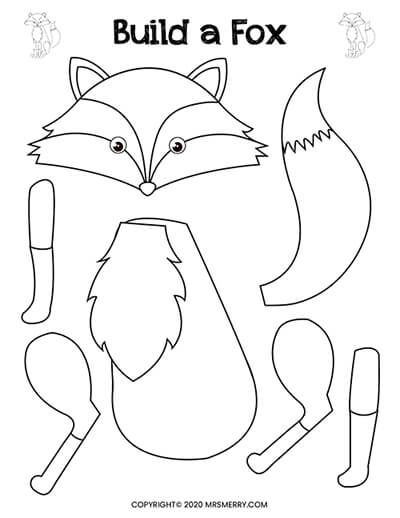 a coloring page with the words build a fox