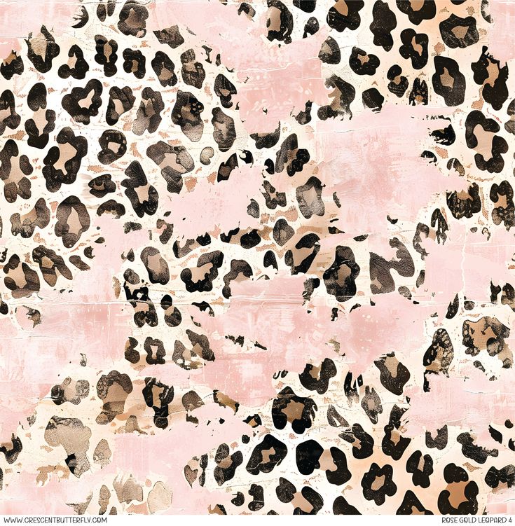 an animal print pattern on pink paper with black and brown spots in the middle,