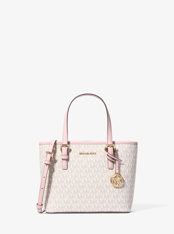 Michael Kors Pink Bag, Pink Michael Kors Shoulder Bag For Errands, Pink Michael Kors Shoulder Bag With Top Carry Handle, Michael Kors Pink Purse, Mk Tote Bag, Michael Kors Tote Bag, Michael Kors Pink Bag For On-the-go, Michael Kors Tote With Gold-tone Hardware, Michael Kors Tote Bags